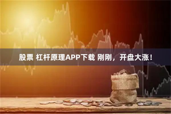 股票 杠杆原理APP下载 刚刚，开盘大涨！